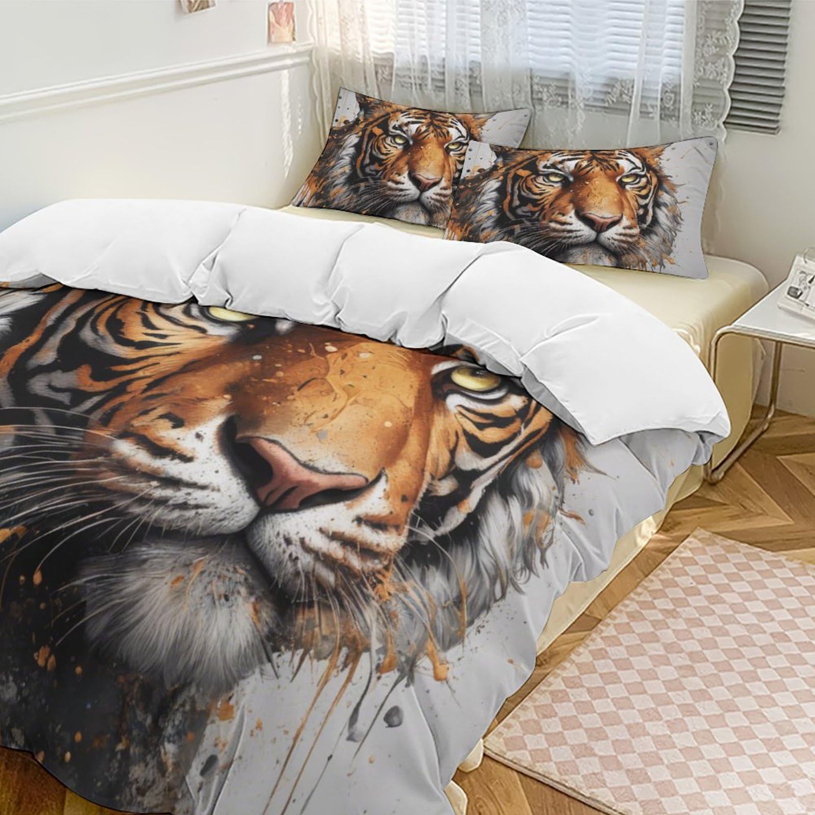 Amazon.com: ZGDPBYF Tiger Wildlife Plush Duvet Cover Set