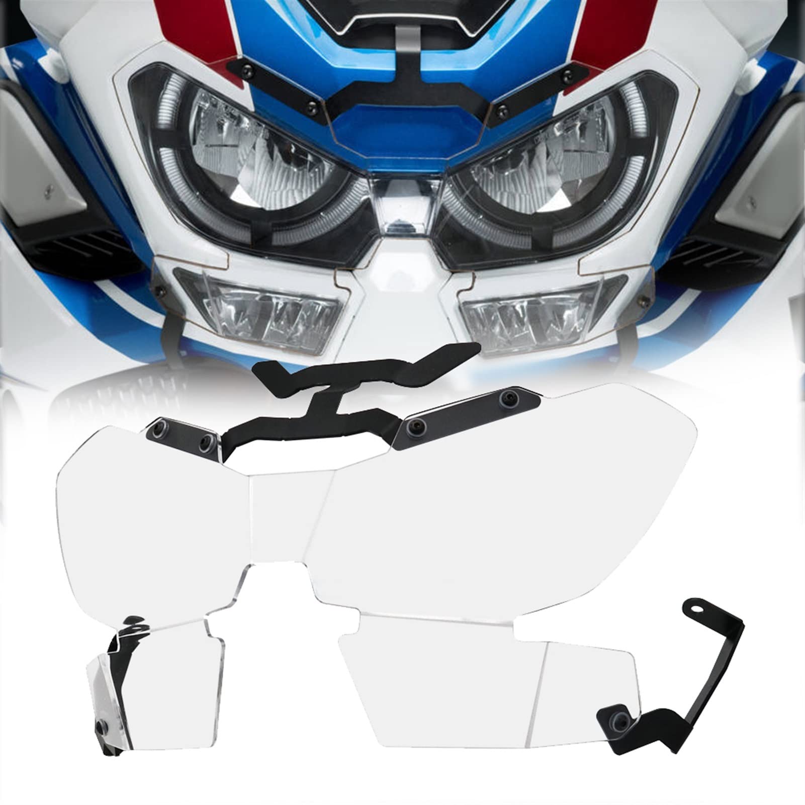 Grille De Protection Pour Phare Moto Honda Africa Twin CRF1000L (2016-2019) - Acier, Design - 4