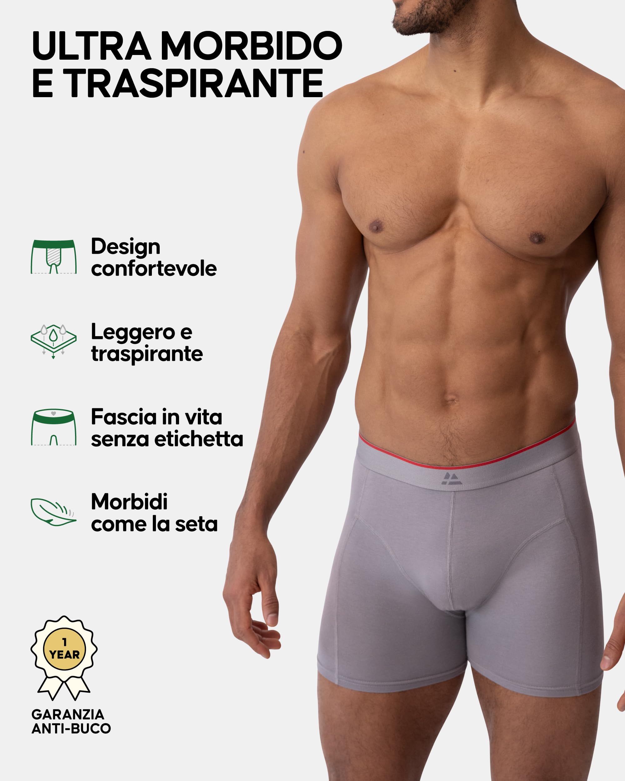 DANISH ENDURANCE Boxer Uomo in bambù Ultra Morbido, Mutande Boxer Bamboo Comodi, Traspiranti, con o Senza Patta Frontale, 3 Paia