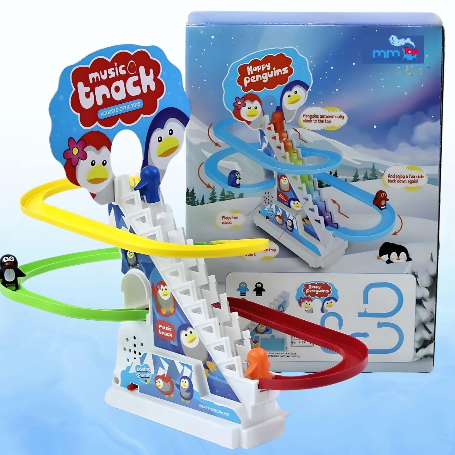 MM TOYS Penguin Slide Toy Set with Automatic Stair-Climbing, Lights & Music - Interactive Cartoon Race Track Toy for Kids with 2 Penguins (B0DBR9K7WM) Amazon Price History, Amazon Price Tracker