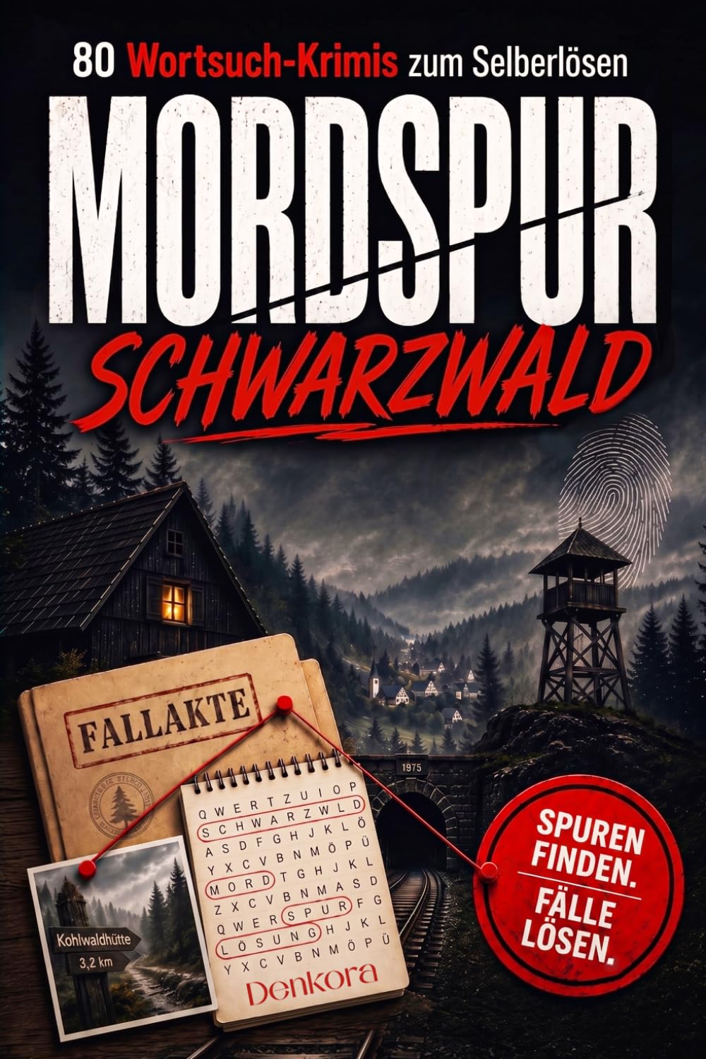 Mordspur Schwarzwald: 80 Krimi-Wortsuchrätsel zum Selberlösen – Rätselbuch für Erwachsene und Krimi-Fans (Wortsuch-Krimis)