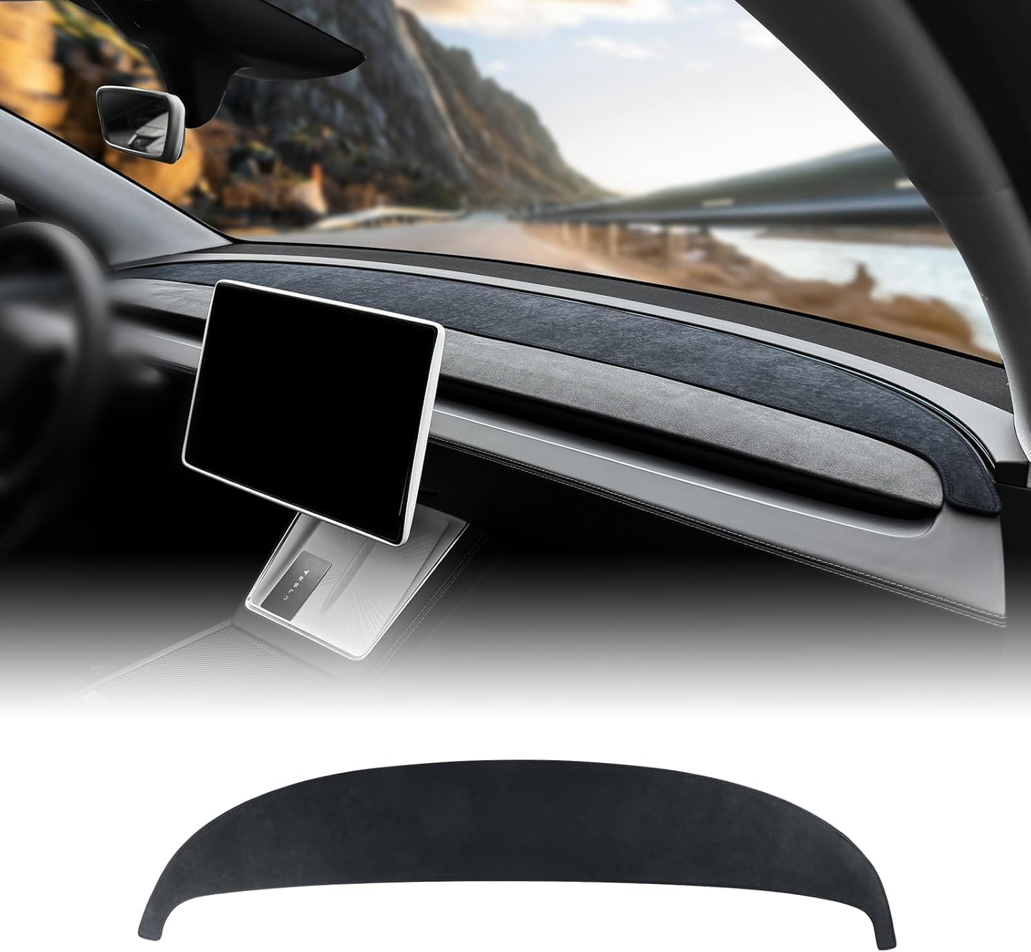 DdaiXQ Car Dashboard Mat For Tesla Model Y Juniper 2025, Anti Slip Anti Glare Dustproof Dashboard Cover Pad Protector Dash Cover Sunshade Dashmat