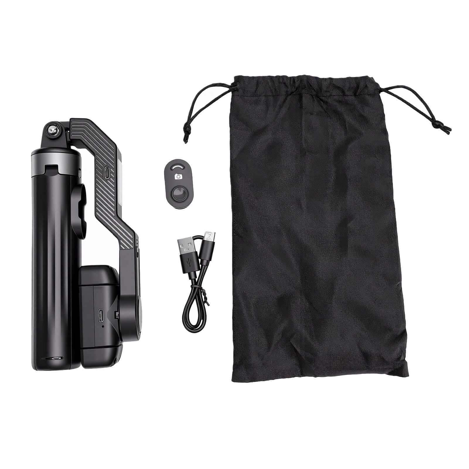 Treppiede per Selfie Stick con Stabilizzatore per Telefono da 101 Cm, con Luce di Riempimento, Telecomando Bluetooth per Streaming Live Vlog
