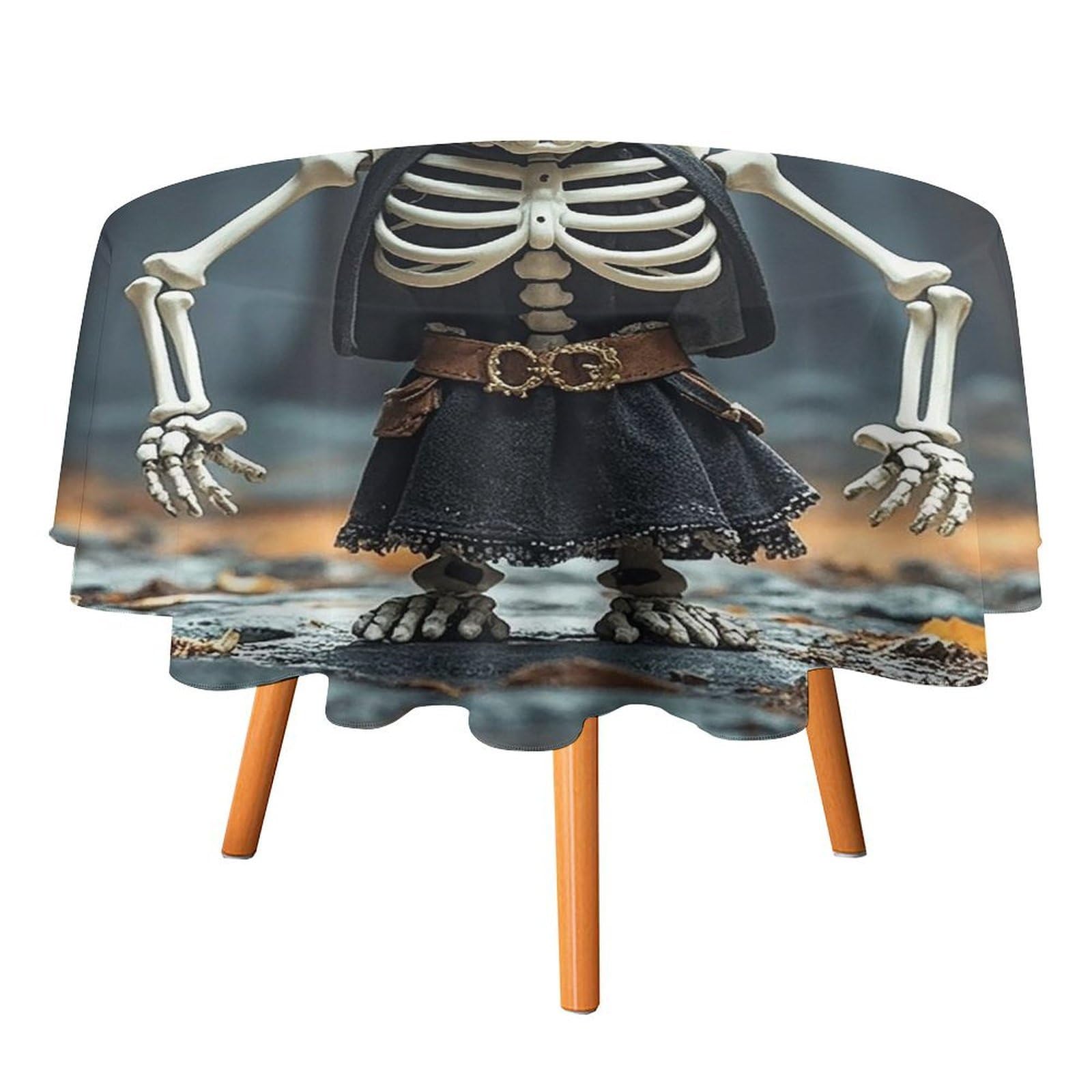 SMAZDFXX Skull Tablecloth 60x60in Round Table Cloth Durable Polyester, Washable Stain Resistant Table Cover for Indoor Outdoor (Picnic, Dining, Party)
