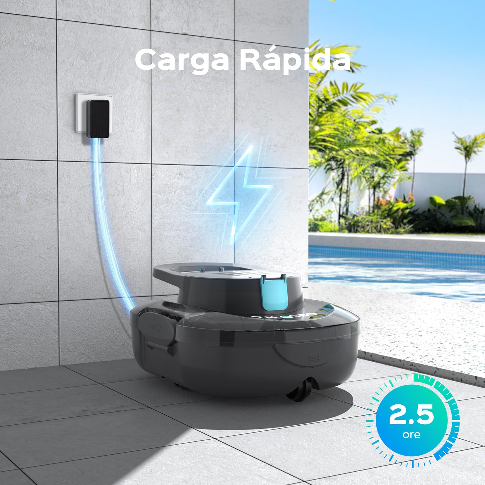 S1PRO (2026 Upgrade) Robot Limpiafondos Piscina, Doble Motor Robot de Piscina, 120 Min de Limpieza, con Filtración de 180μm, Estacionamiento Auto, para Piscinas Elevadas 100 m²