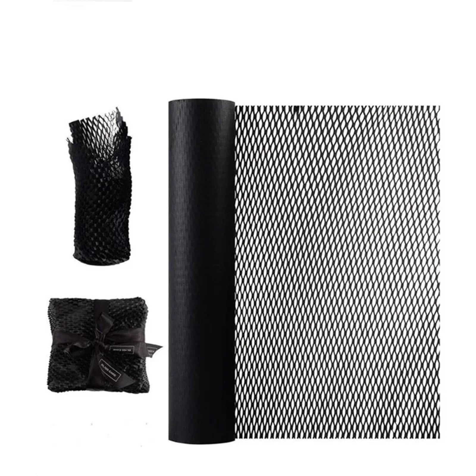 Papier pakowy o strukturze plastra miodu, Rolka papieru opakowaniowego o strukturze plastra miodu, folia bąbelkowa wielokolorowa 30-50 cm x 3-10 m(Black 50cmx10m)