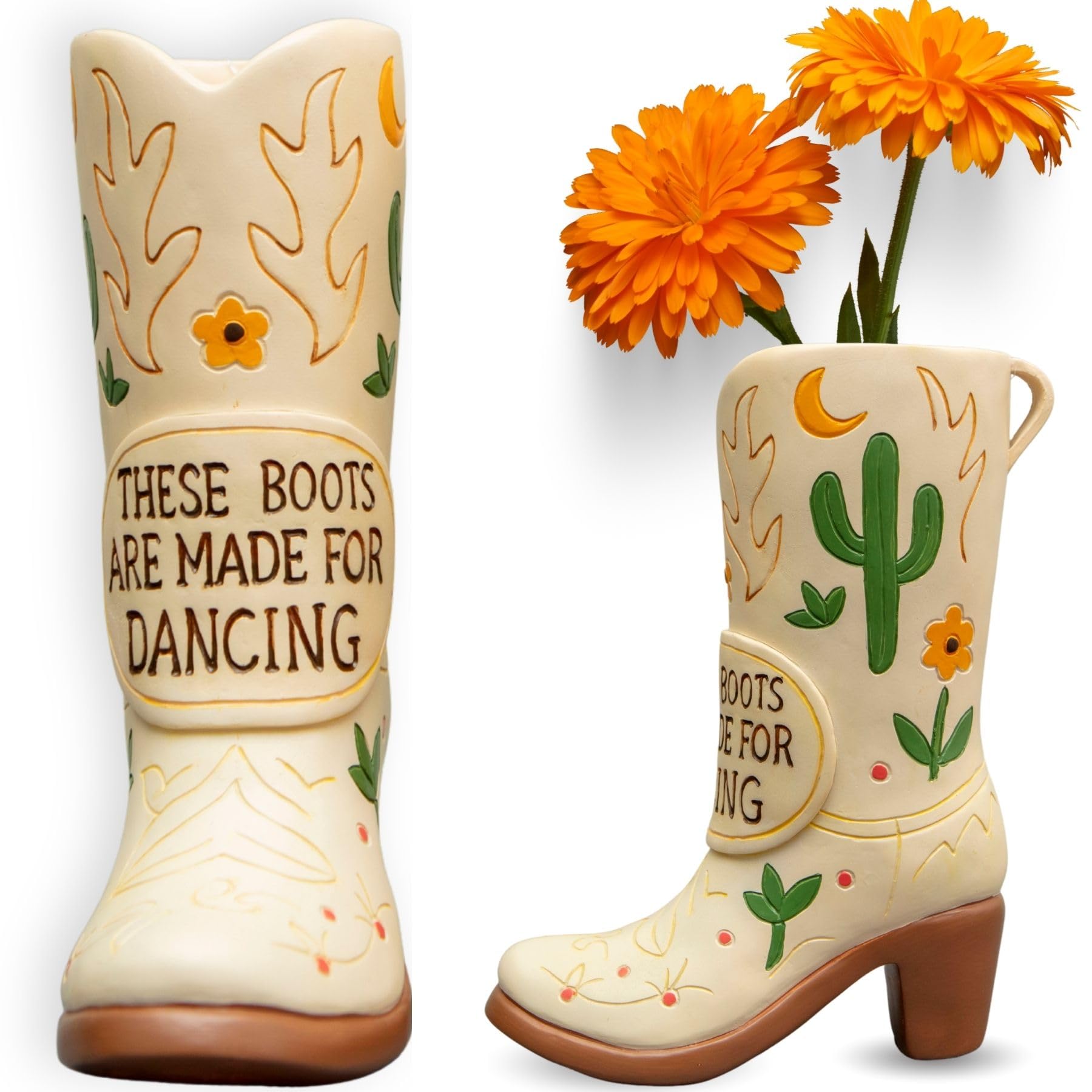Boxer Gifts Cowboy Boots Vase - Boots Are Made for Dancing, Cowgirl Gifts, Quirky Dopamine Decor, Country & Western Accessories