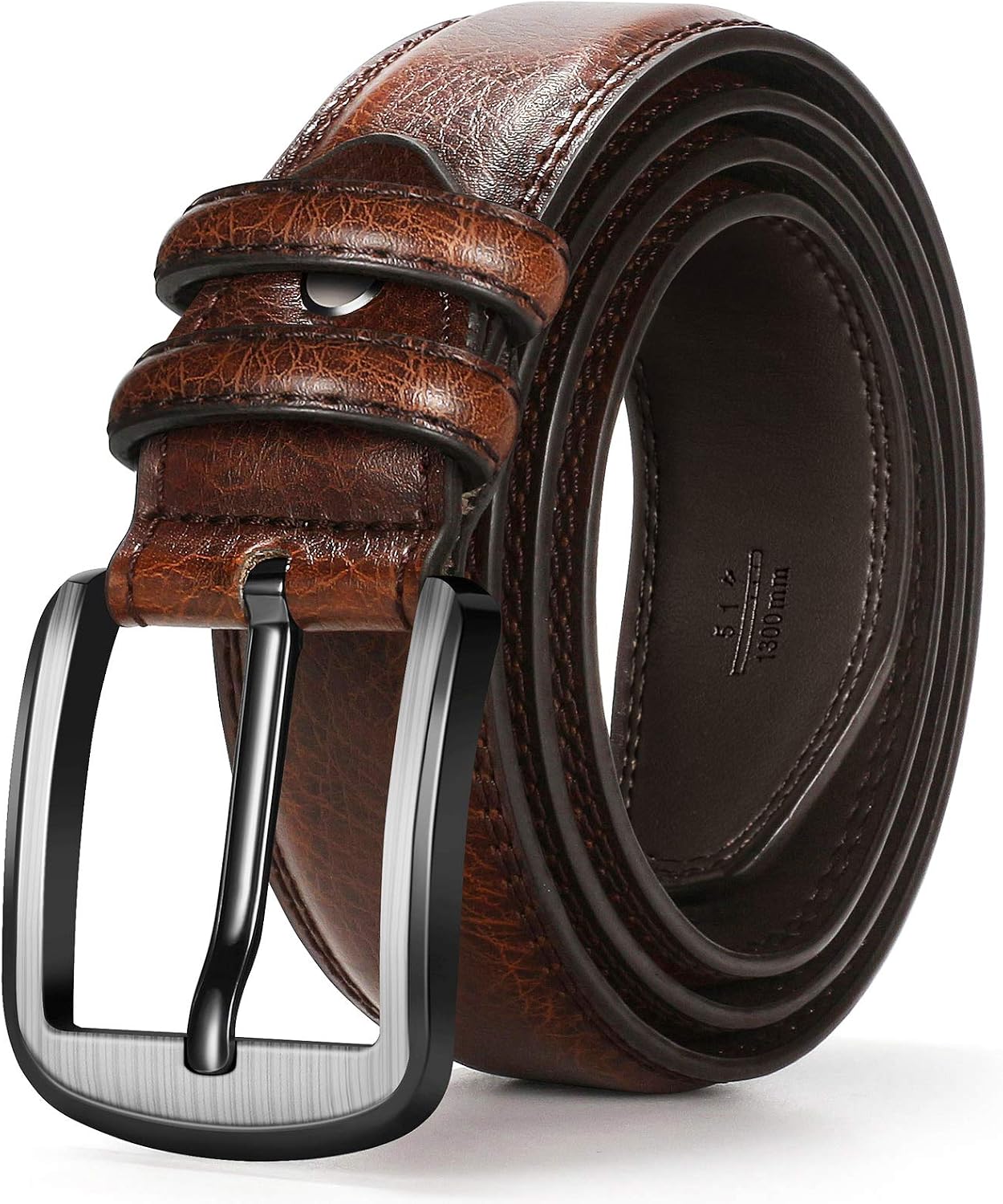 ITIEZY Men's Genuine Leather Belt Casual Dress Belt Suit Jeans Belt for Men with Single Prong Buckle