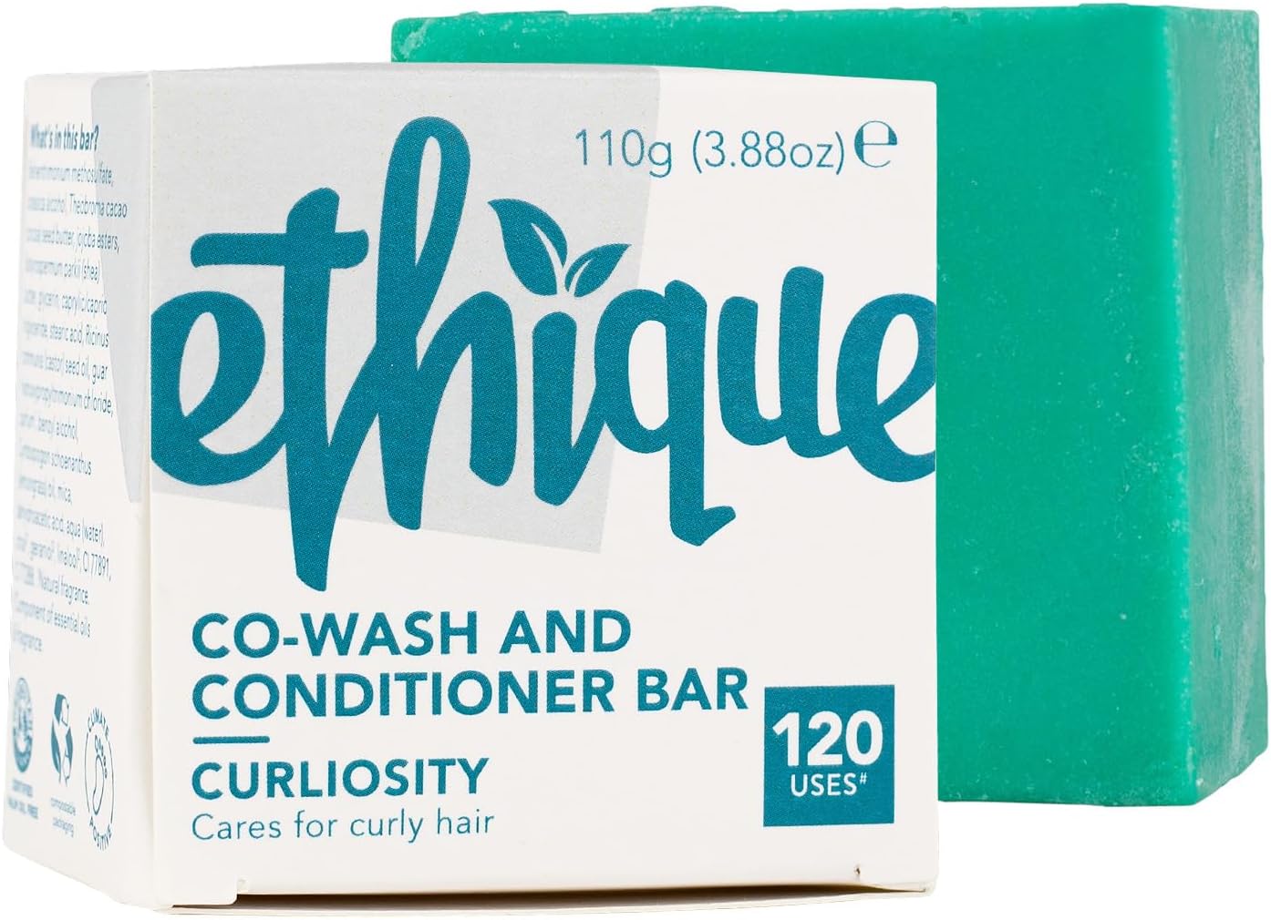Ethique Curl Conditioner Bar for for Thick, Curly Hair - Curliosity |Curl Defining, Deeply Moisturizing, Vegan, Cruelty-Free, 3.88 oz