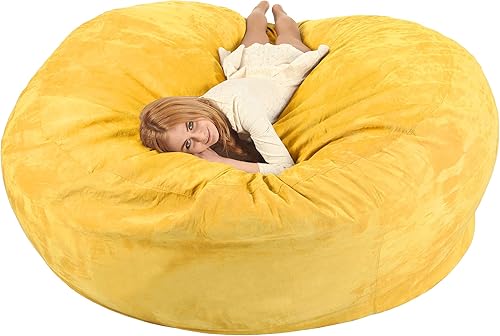 Miniatura 2 de Puf de lujo de 7 pies (sin relleno), lavable y de espuma viscoelástica, para adolescentes y adultos, con funda de microgamuza, accesorio de muebles