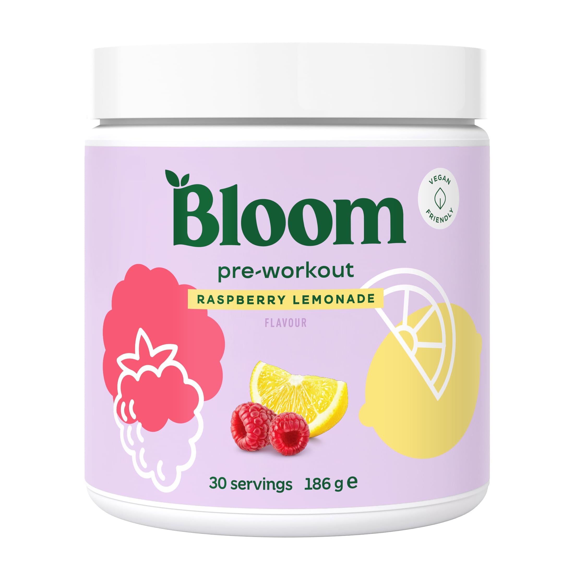 Bloom Green Pre-Workout Raspberry Lemonade 186G