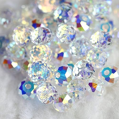 Miniatura 6 de 360 cuentas de cristal de cristal, cuentas Briolette AB de 0.236 pulgadas, cuentas de Rondelle facetadas, cuentas de cristal Rondelle, perfectas