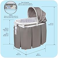 Vista 3 de Moisés oval Badger Basket Wishes, con falda completa, gris