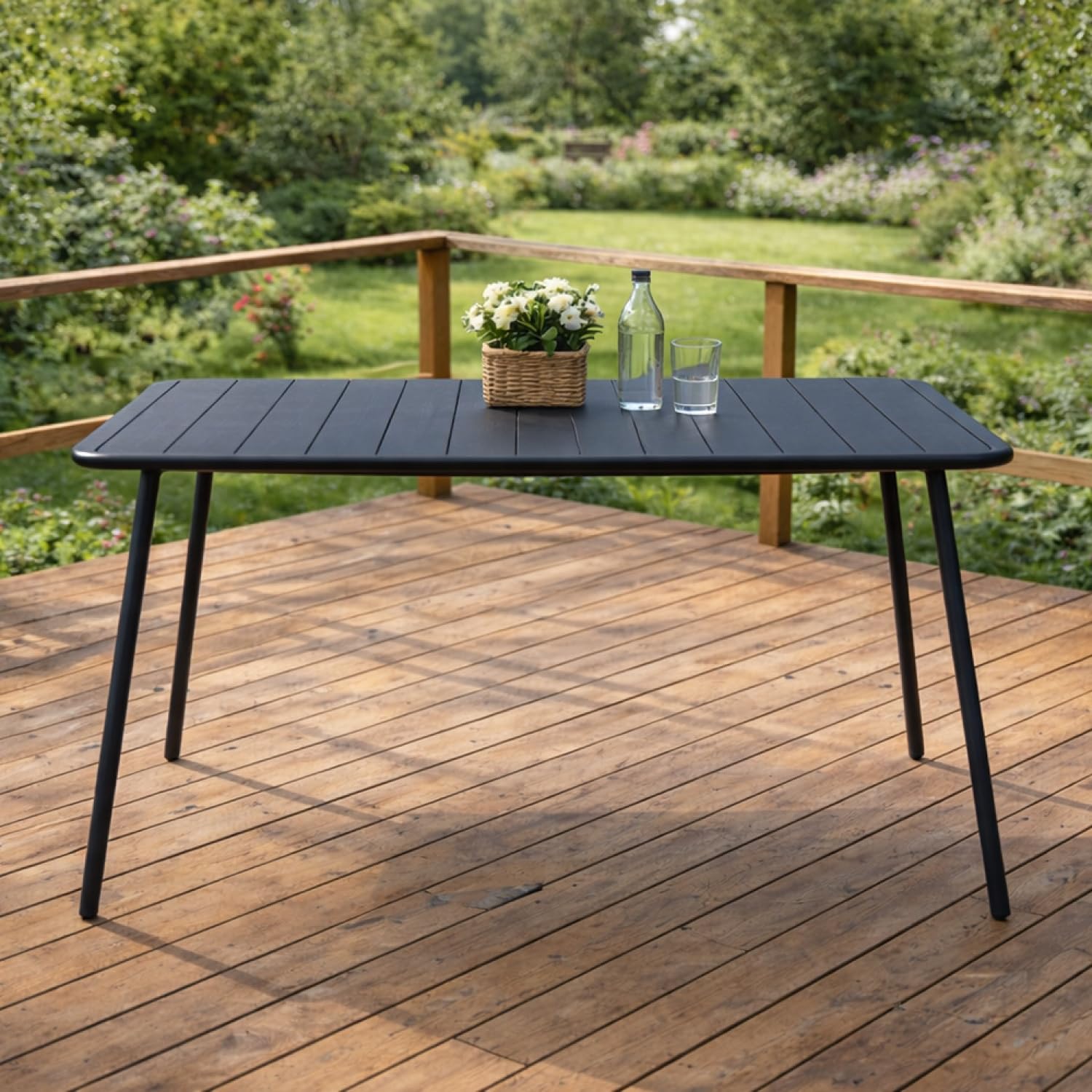 CONCEPT USINE Table de Jardin BERGAME 6 Places Gris 120 cm