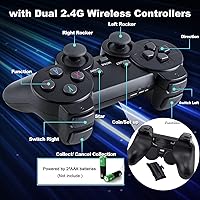 Vista 2 de SATIDI Wireless Retro Gaming Console, Plug and Play with 20000+ Built-in Classic Games, 4K HD HDMI Output for TV, Includes Dual 2.4G Wireless