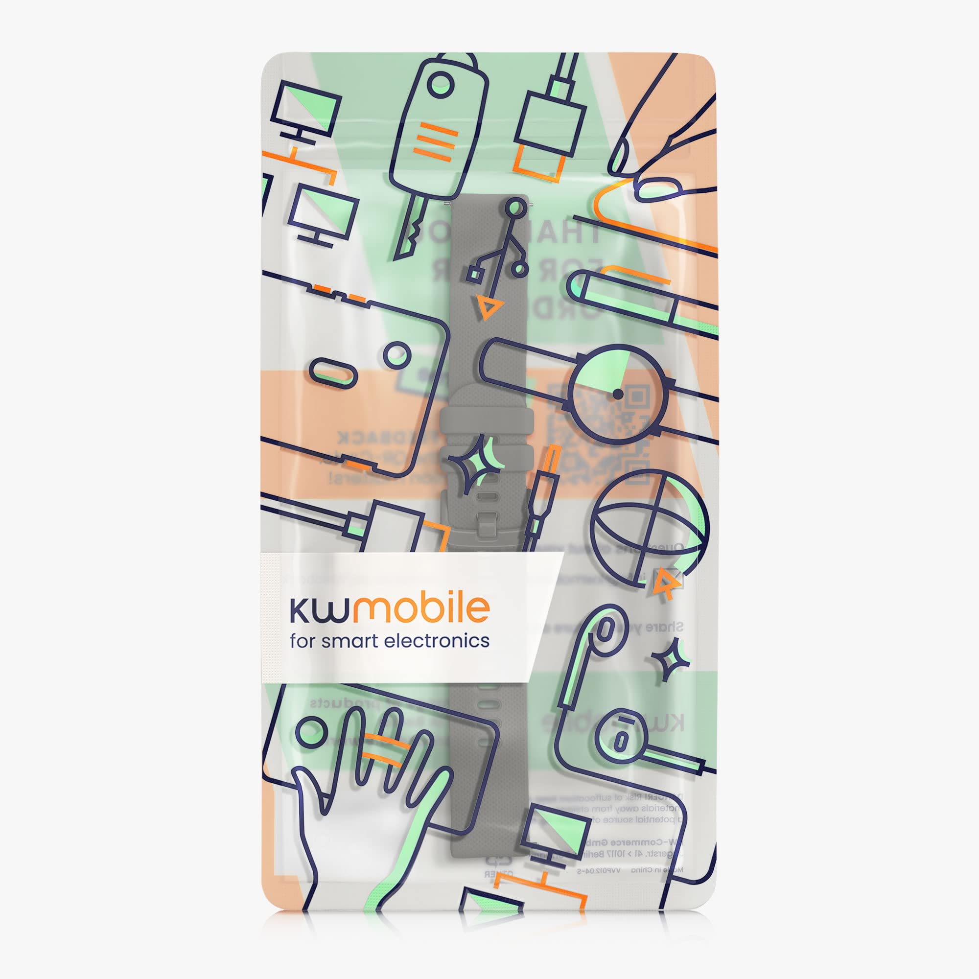 kwmobile Bransoletka zastępcza kompatybilna z Garmin Venu Sq Music / Sq bransoletka fitness z silikonu w kolorze czarnym