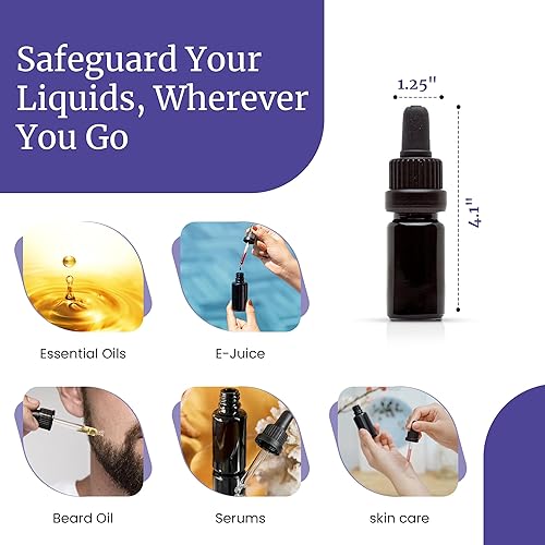 Miniatura 2 de Infinity Jars botella de vidrio negra ultravioleta de 30 ml (1 fl oz) con tapa cuentagotas, Negro