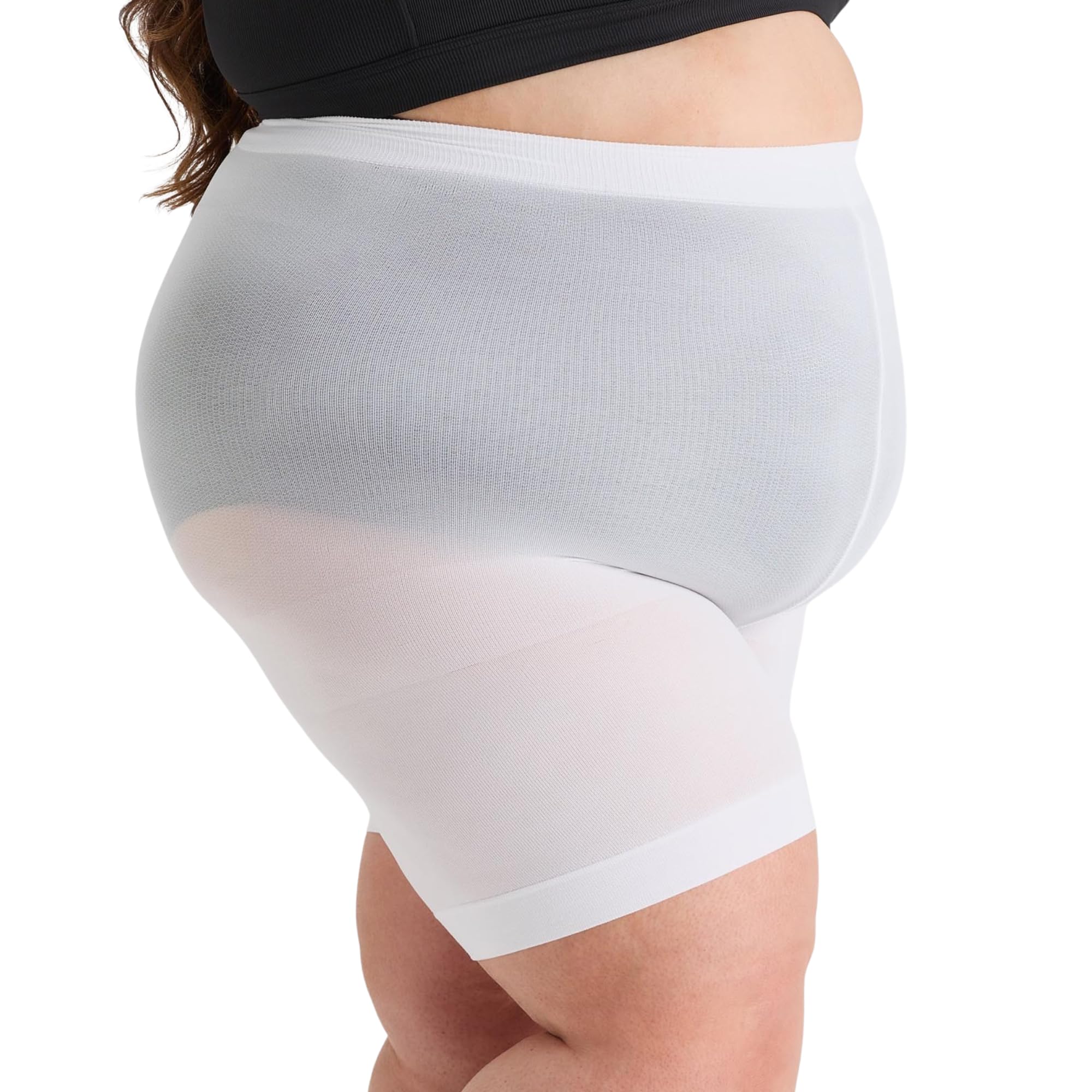 Snag Tights Chub Rub Shorts - Anti Chafing Shorts - Slip Shorts Under Dresses Skirts Strechy Safety Panties, Knickers, Underwear White