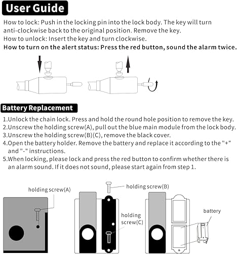 Miniatura 7 de AKM Alarma segura de 80 db de largo 4 pies47.2 in de largo, antirrobo, resistente, cadena de motocicleta de 38 pulgadas de grosor, a prueba de