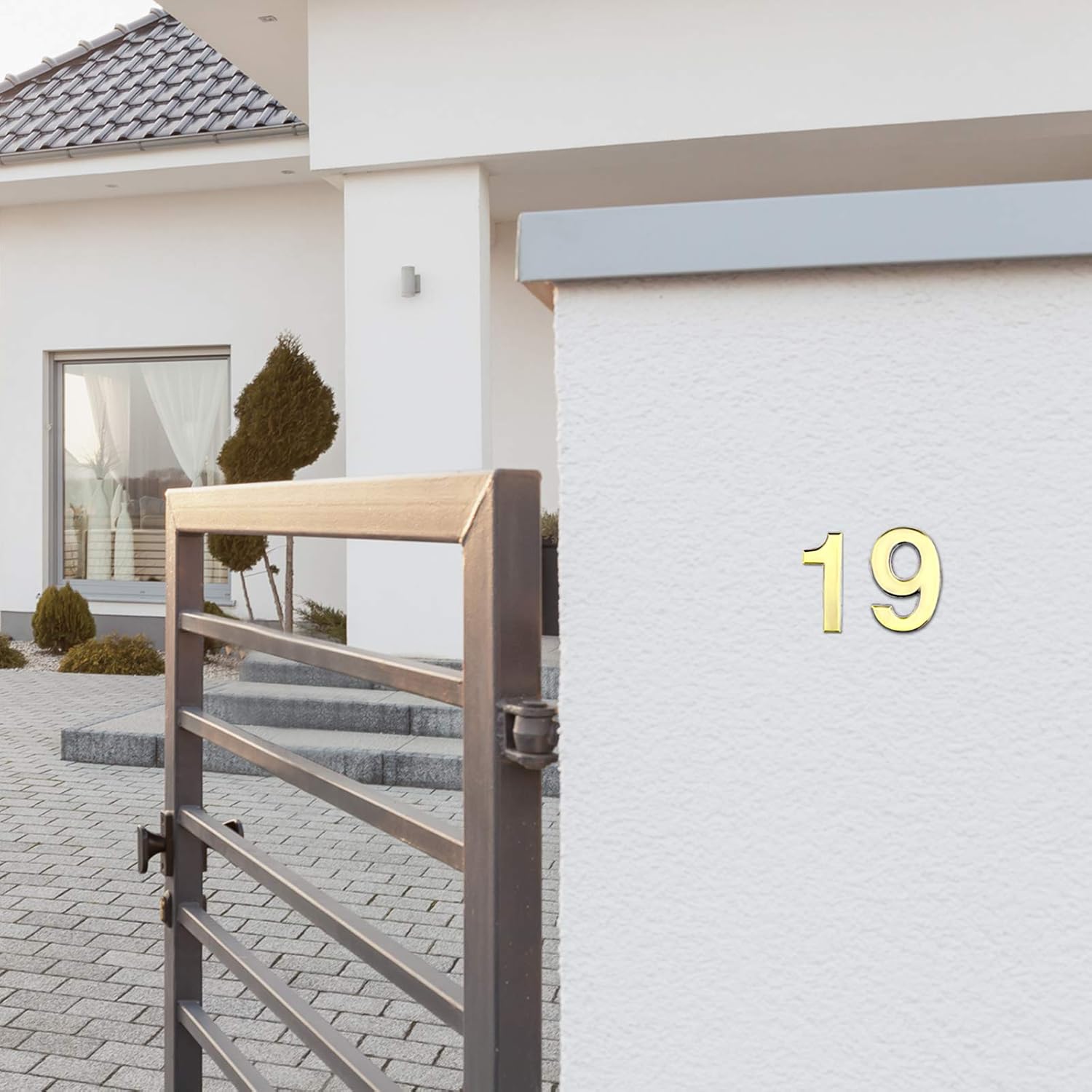 20 Pieces House Numbers Mailbox Numbers 0-9, 3D Door Address Numbers Self Adhesive Mailbox Numbers Sticker or House, Apartment, Office, Hotel Room, Mailbox Signs (Gold,3 Inch)