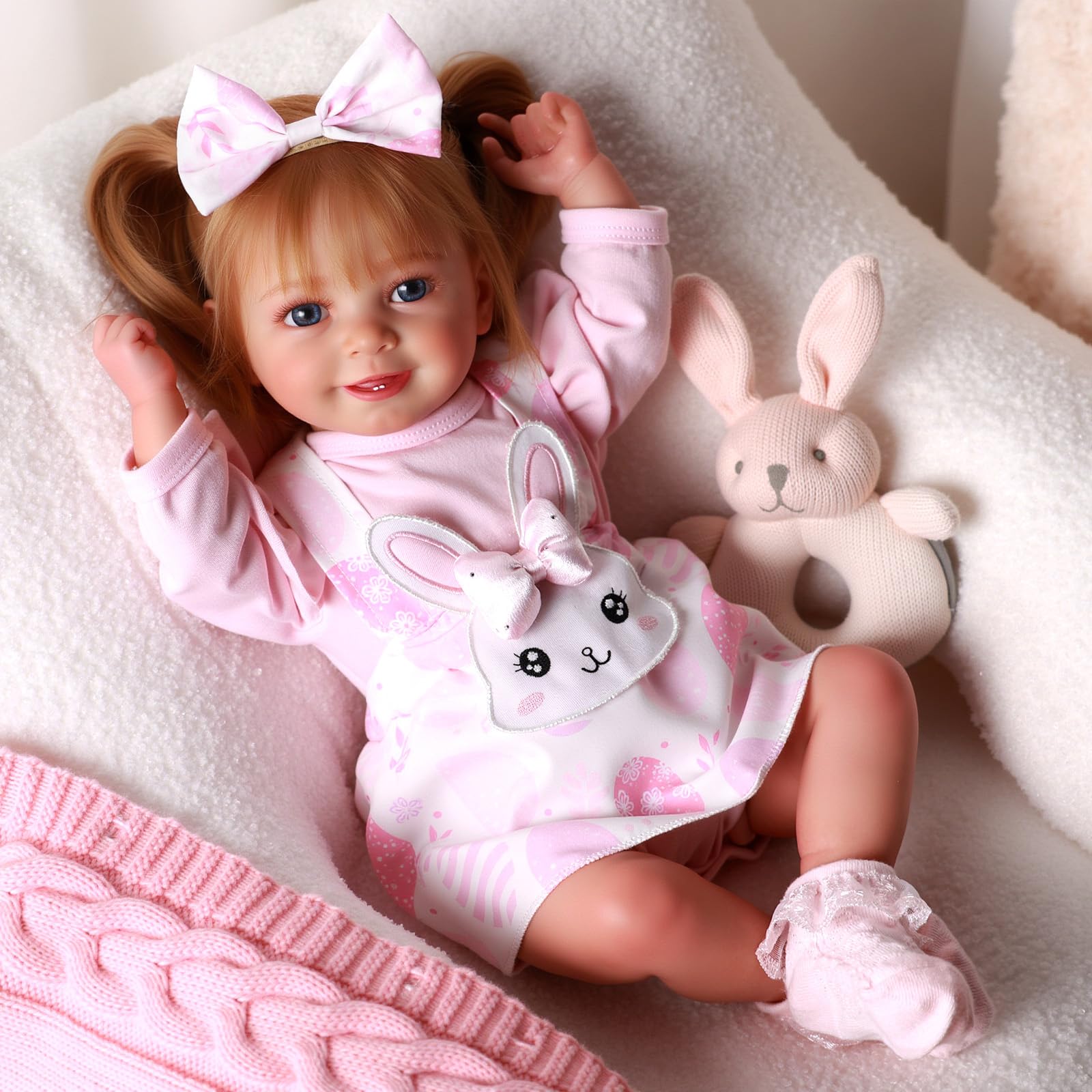 BABESIDE Realistische Reborn-Babypuppe Mädchen – 20 Zoll Lebensechte Reborn-Puppe mit Weichem Stoffkörper, Niedliches Outfit & Accessoires für Kinder Ab 3 Jahren