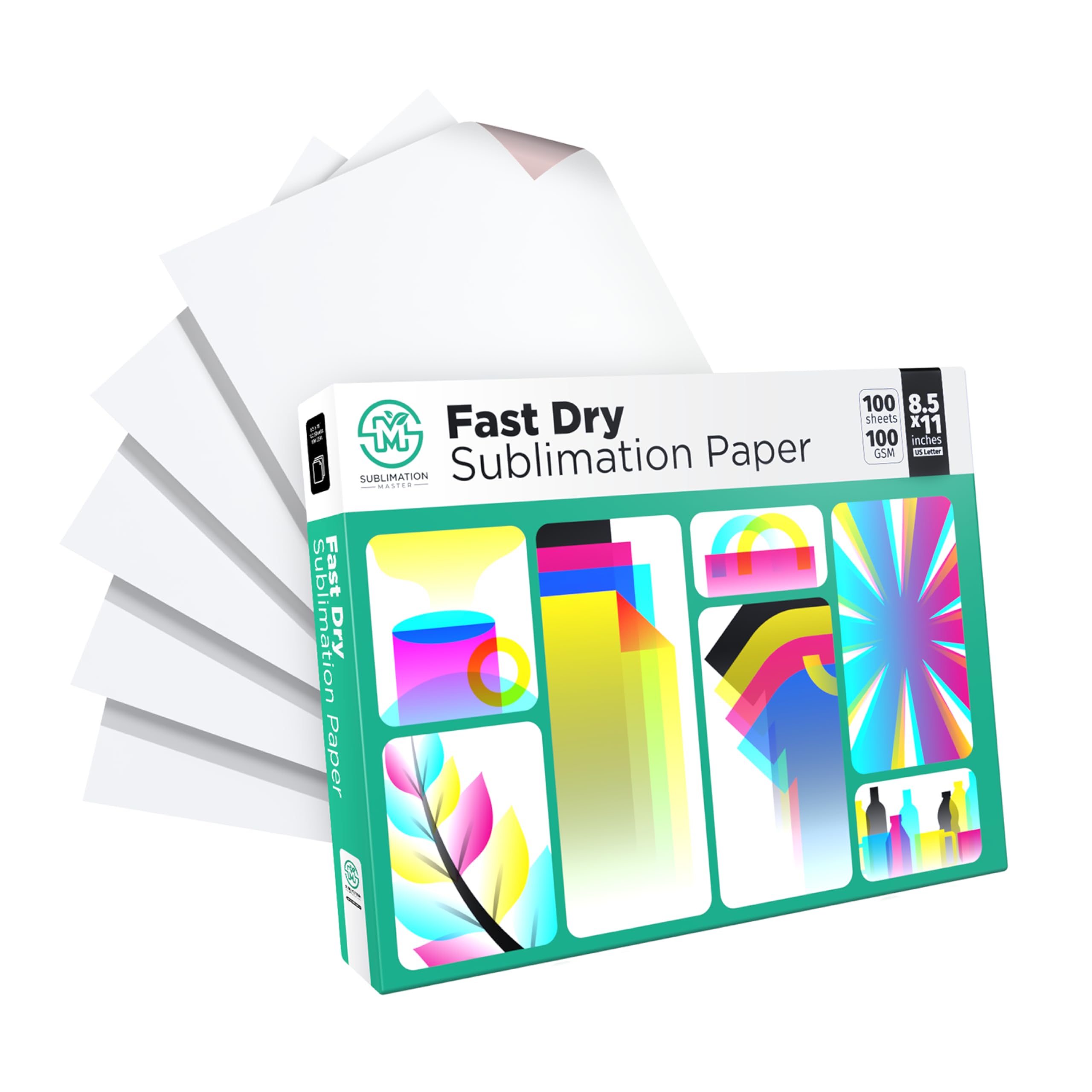 Sublimation Paper 8.5 x 11 Inches Fast Dry, 100 Sheet,100 GSM, For Personalized T-shirts, Mugs, Phone Case, Compatible with any Inkjet Printer, Sawgrass &amp; Eps0n Sublimation Printer