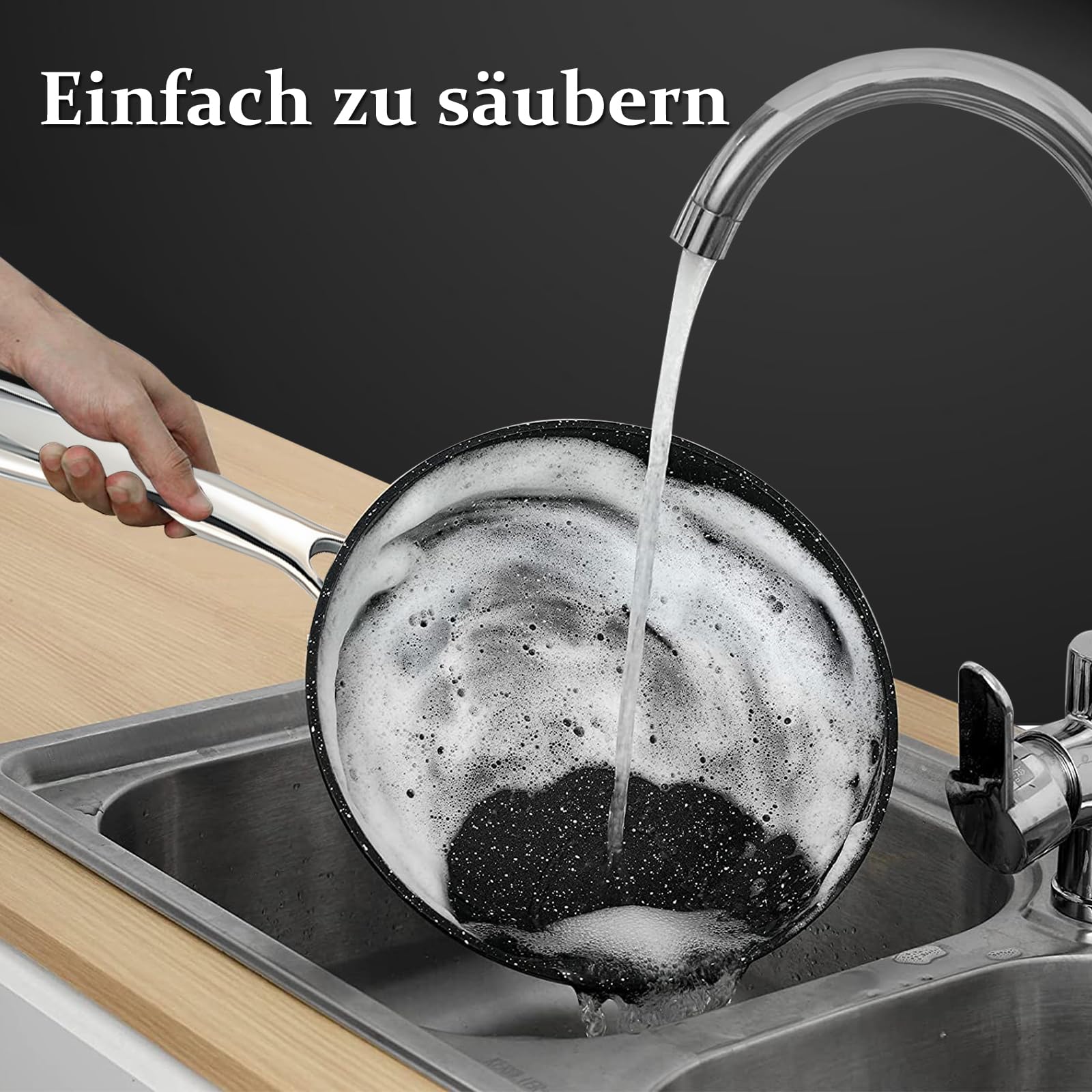 Topfset, Scheffler Topfset Induktion 15-teilig, Töpfe und Pfannen | Geprägtes/strukturiertes Muster Töpfe mit Glasdeckel, Induktionsgeeignet, Edelstahl Griff-Copper