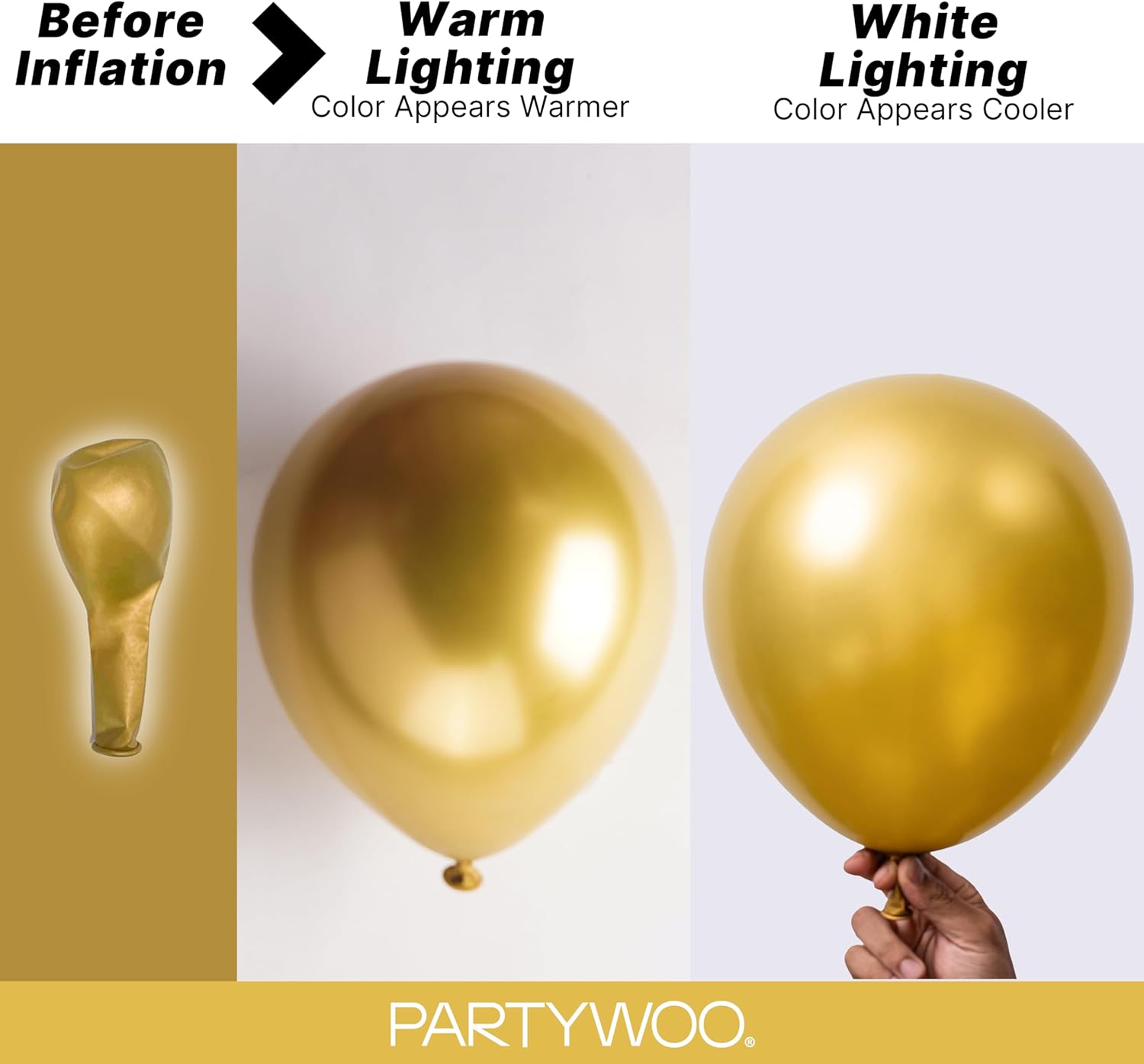 PartyWoo Gold Balloons 140pcs Different Sizes of 18 12 10 5 Inch Gold Balloon Arch Kit Garland for Birthday Wedding Anniversary Baby Shower Graduation Retirement Casino Party Decorations Gold-G101 thumbnail
