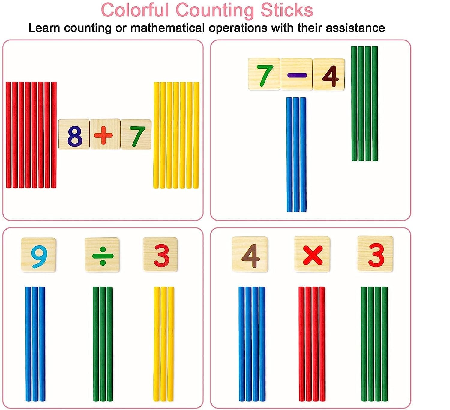 Smoneo Wooden Multi-Functional Digital Computing Learning Box with Writing Board Educational Toy for Kids Numbers Learning Toy (Random Color) 3