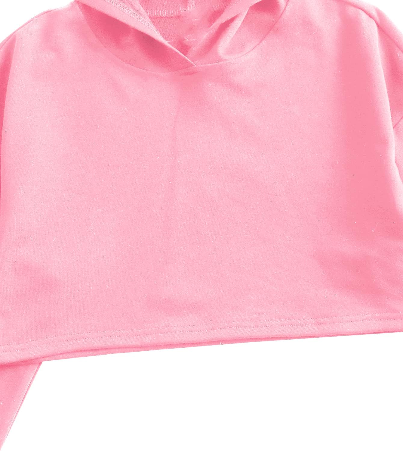 WDIRARA Girl's Cute Cat Ear Crop Tops Long Sleeve Causal Plain Hoodie Sweatshirt Shirt - Image 4