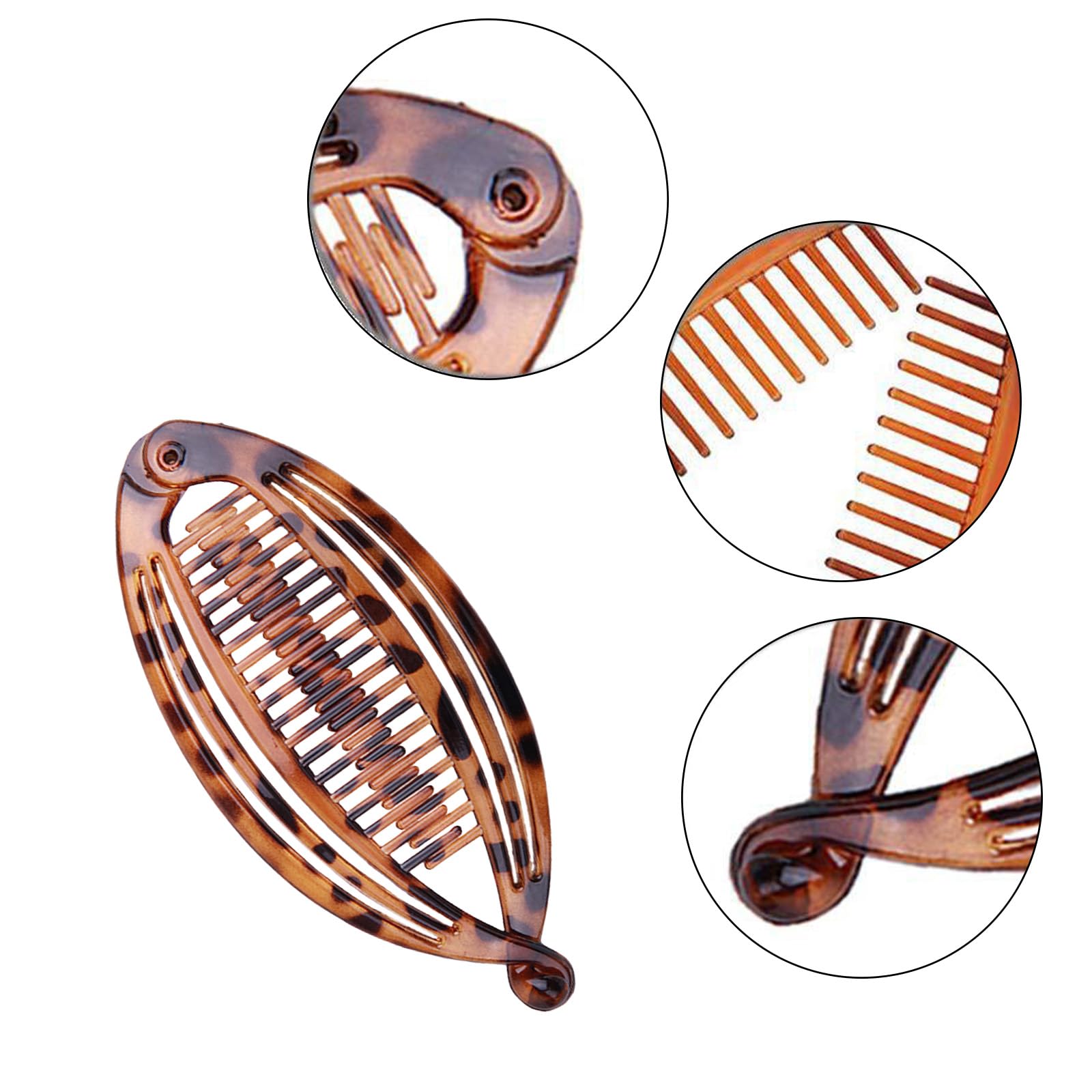 GWAWG Pack of 4 Large Banana Hair Clips and 2 Pieces Comb Flat Banana Hair Pins Vintage Hair Clip Ponytail Hair Clip Thin Thick Hair for Banana Clip Sturdy Banana Clip Hair for Women and Girls - Image 4