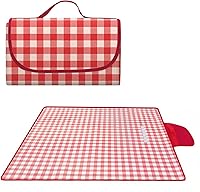 SHENIAFC 80x120 Sandproof Waterproof Picnic Blanket Beach Mat - Portable Foldable with Tote Bag for Camping Hiking Park (Red)