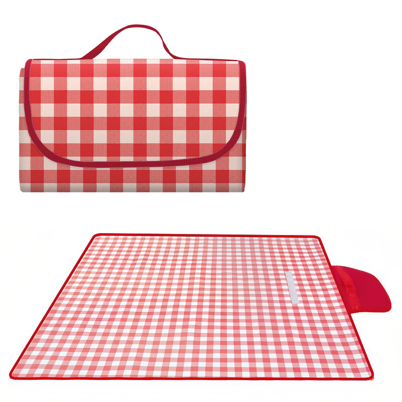 Huiyelove Red 80" X 120" Sandproof Waterproof Picnic Blanket, Beach Mat For Outdoor Camping Hiking Park, Portable With Tote Bag, Non-Stick Sand & Grass, Foldable For Indoor Outdoor Use (Red)