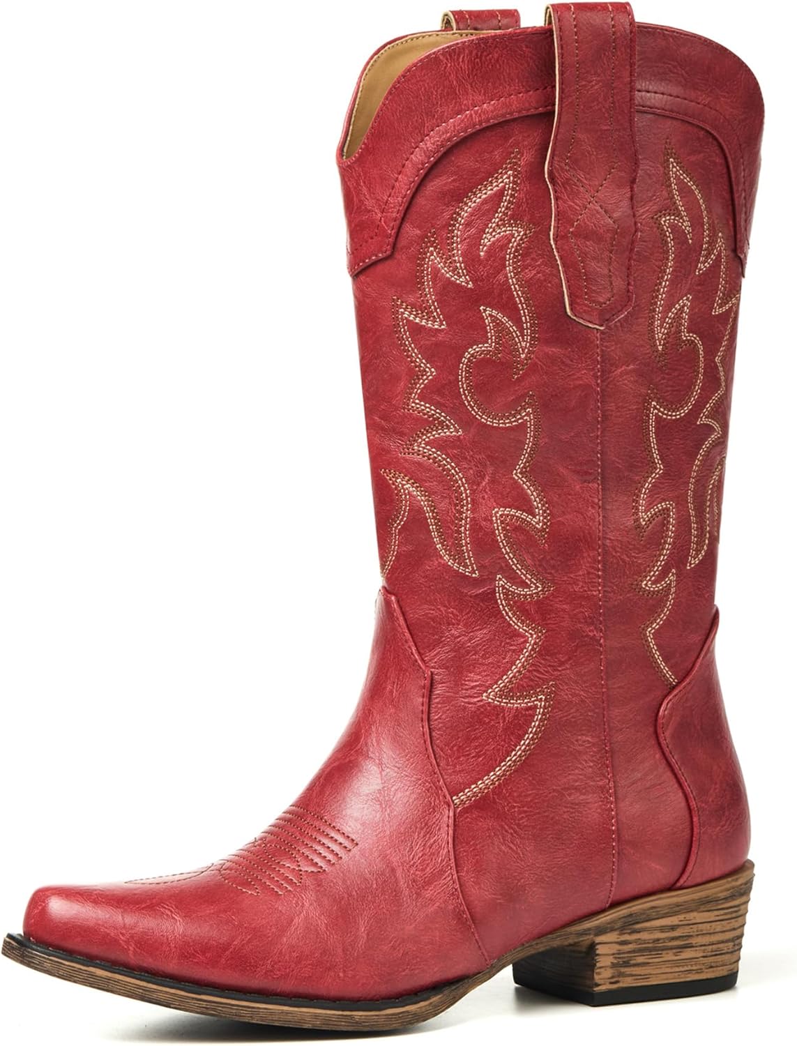 Cowboy Boots for Women, Cowgirl Boots with Embroidered and Chunky Heel, Ideal for Daily Wear and Country Fashion