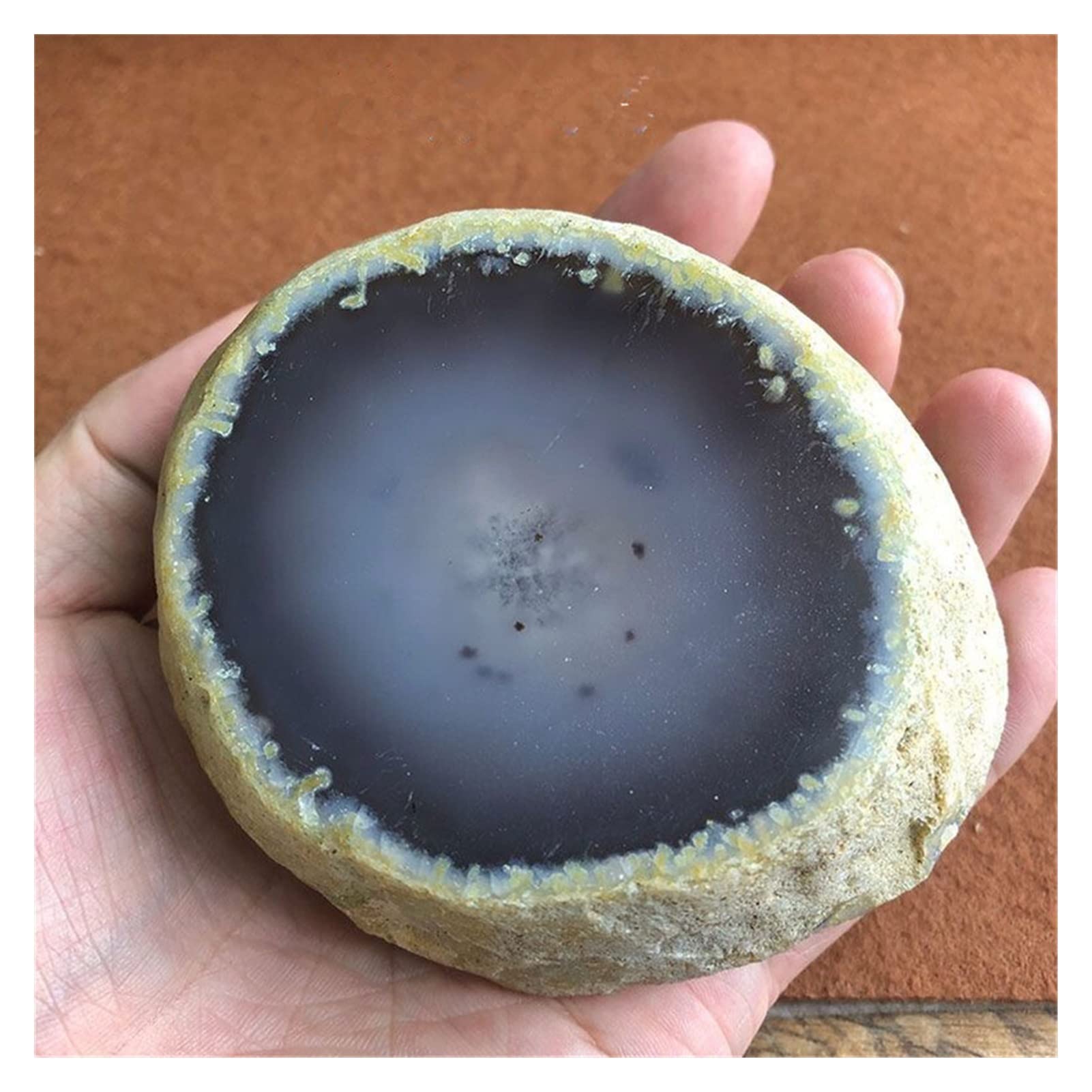 Pierre de Cristal naturelle agate rare décoration intérieur minéral enhydros