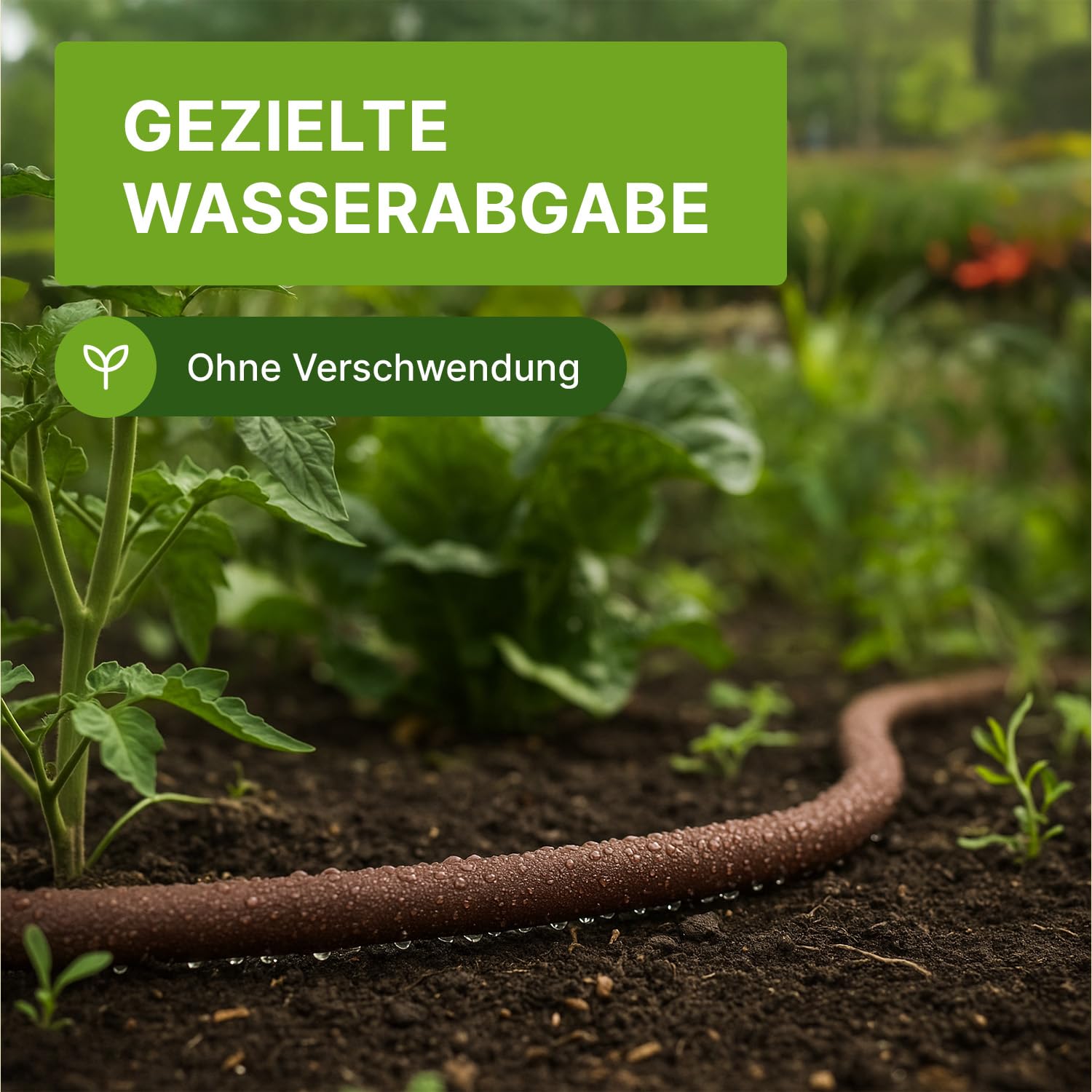 Slalom Tropfschlauch 100 m 1/2 Zoll – Bewässerungsschlauch aus mikroporösem PVC – wassersparend & UV-beständig – flexibler Gartenschlauch für unterirdische & oberirdische Bewässerung