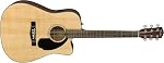 Fender CD-60SCE Guitare électrique acoustique, avec 2-Year Garantie, système de ramassage et préampli pour les pêcheurs, naturel