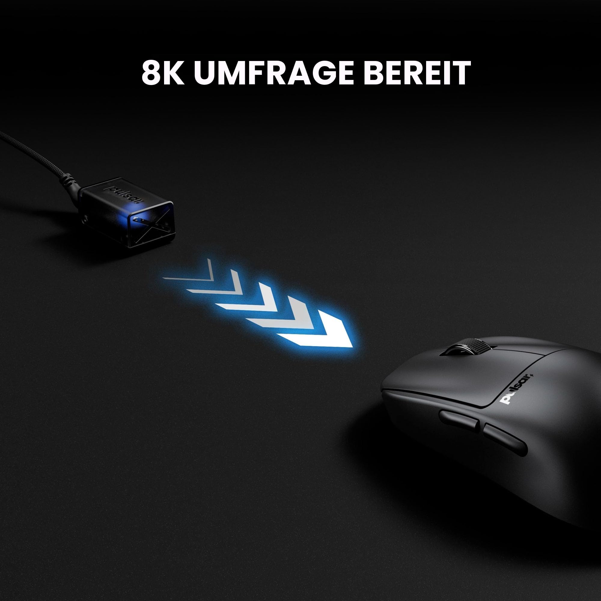 Pulsar Gaming Gears X2 Crazylight Kabellose Gaming-Maus, 35 g, 32000 DPI, 750 IPS, XS-1-Sensor, 8K-kompatibel, Jet Black