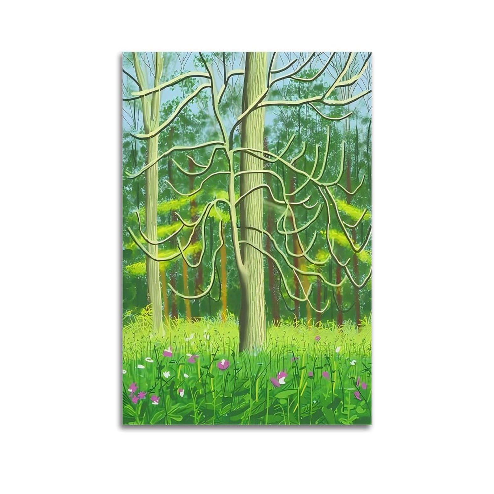 JoenTdrn David Hockney Vintage Abstract Aesthetic Canvas Wall Art Print Home Decor for Bedroom Living Room12x18inch(30x45cm) Unframe-style