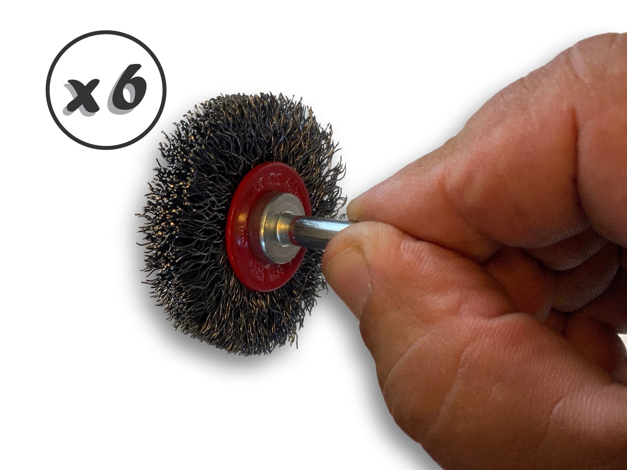 Kibros Lot 6 brosses rot. circ. acier dur Ø 50 mm 12 mm tige