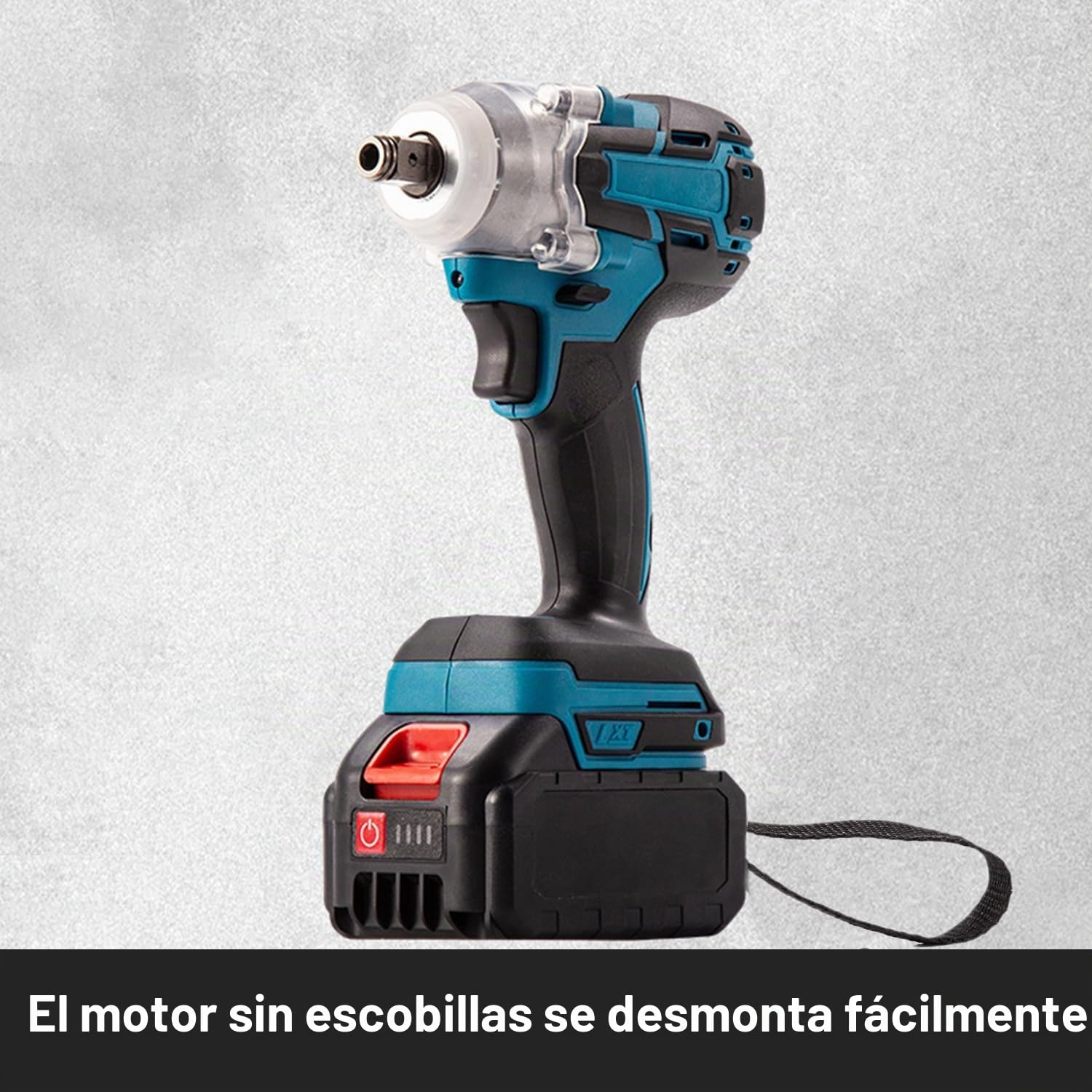 Llave de impacto con batería de 550 N.m, 21V Pistola de Impacto Bateria, Llave Impacto de 1/2" Cuadrada, Taladro de Impacto Eléctrico, para Reparación de Automóviles (con 2 Batería de 3,0 Ah)