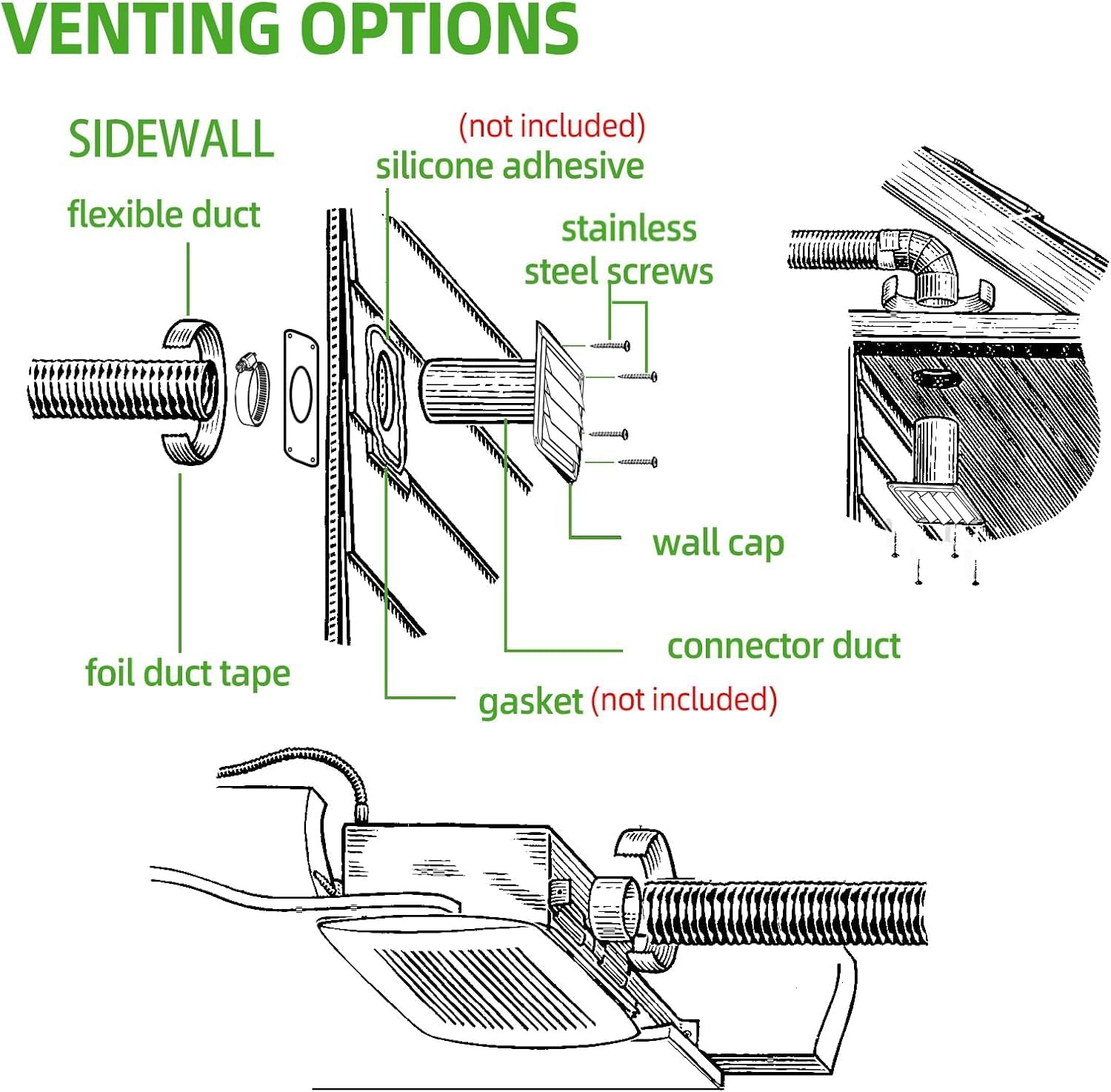 Dryer Vent Kit with Hose/Duct Connector/Wall Plate,4Inch Dryer Wall Vent Hose Connector Wall Duct Kit for Bathroom Ventilation Fan Exhaust,Ceiling Washer Air Circulation,Brown Louvered Dryer Vent Hood