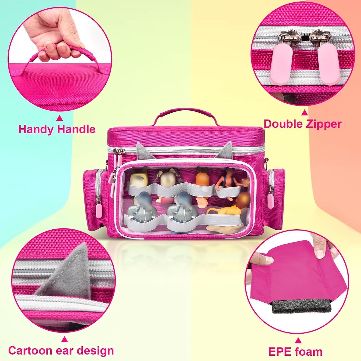 Travel Storage Bag for Toniebox - Compatible with 2/1 Starter Set, for Tonies Figures, Headphones & Charging Station, with Handle & Shoulder Strap (Case Only)
