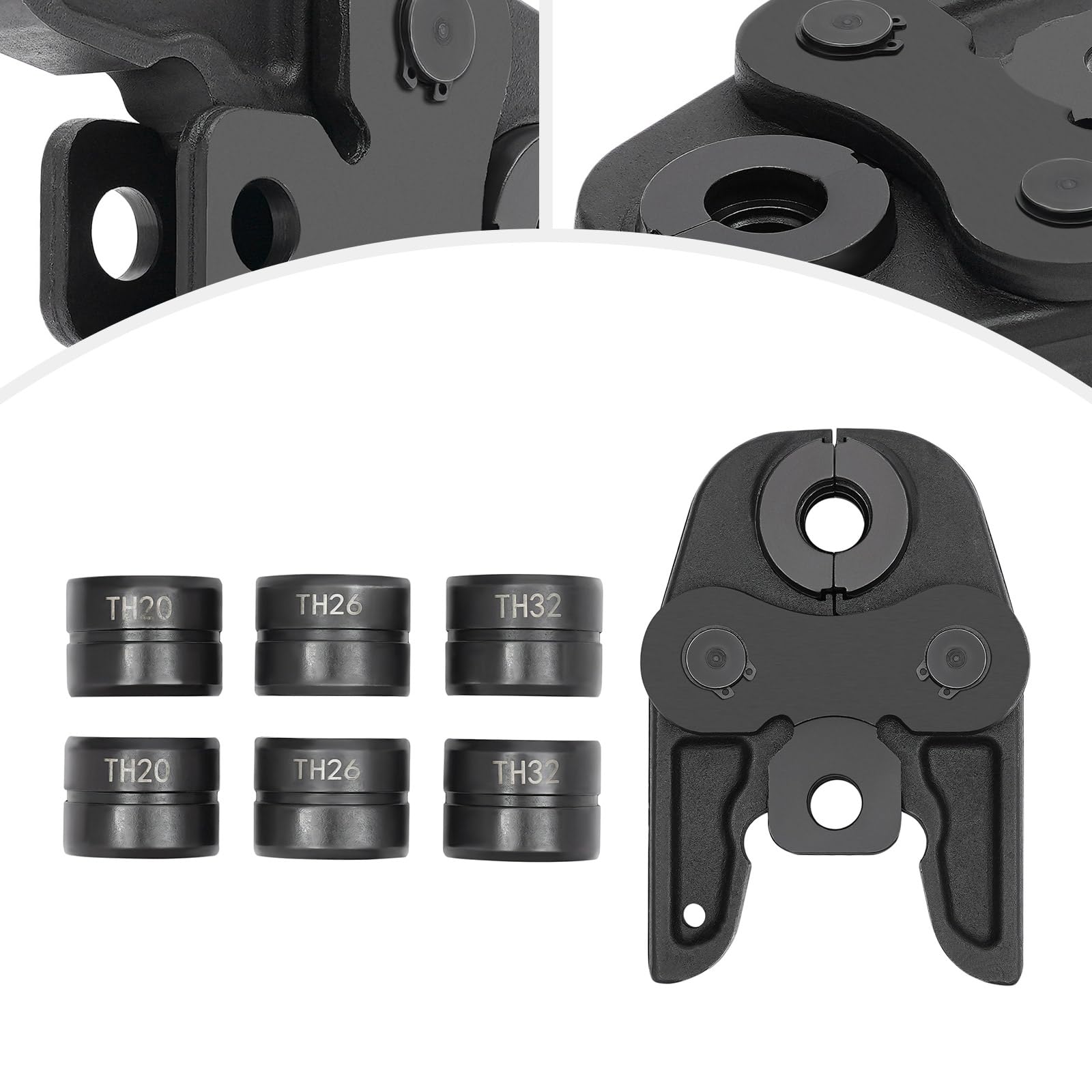 TH16 – 20 – 26 – 32 mm ganasce a pressione professionale con profilo TH per tubo composito di alluminio, plastica, PEX, rame, acciaio inox, manicotti in rame