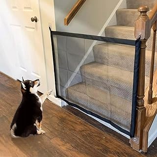 Stair Gates for Dog Gate Magic Gate Pet Safety Gate Dog Stopper Safety Baby Gate Easy Install Anywhere, Stair Gates for Baby Providing a Safe Enclosure for Pets and Baby (110 * 72CM)