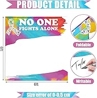 Vista 2 de Outus Cartel de autógrafo de cinta multicolor para concientización sobre el cáncer, 6 x 6 pies, póster consciente del cáncer, salud mental