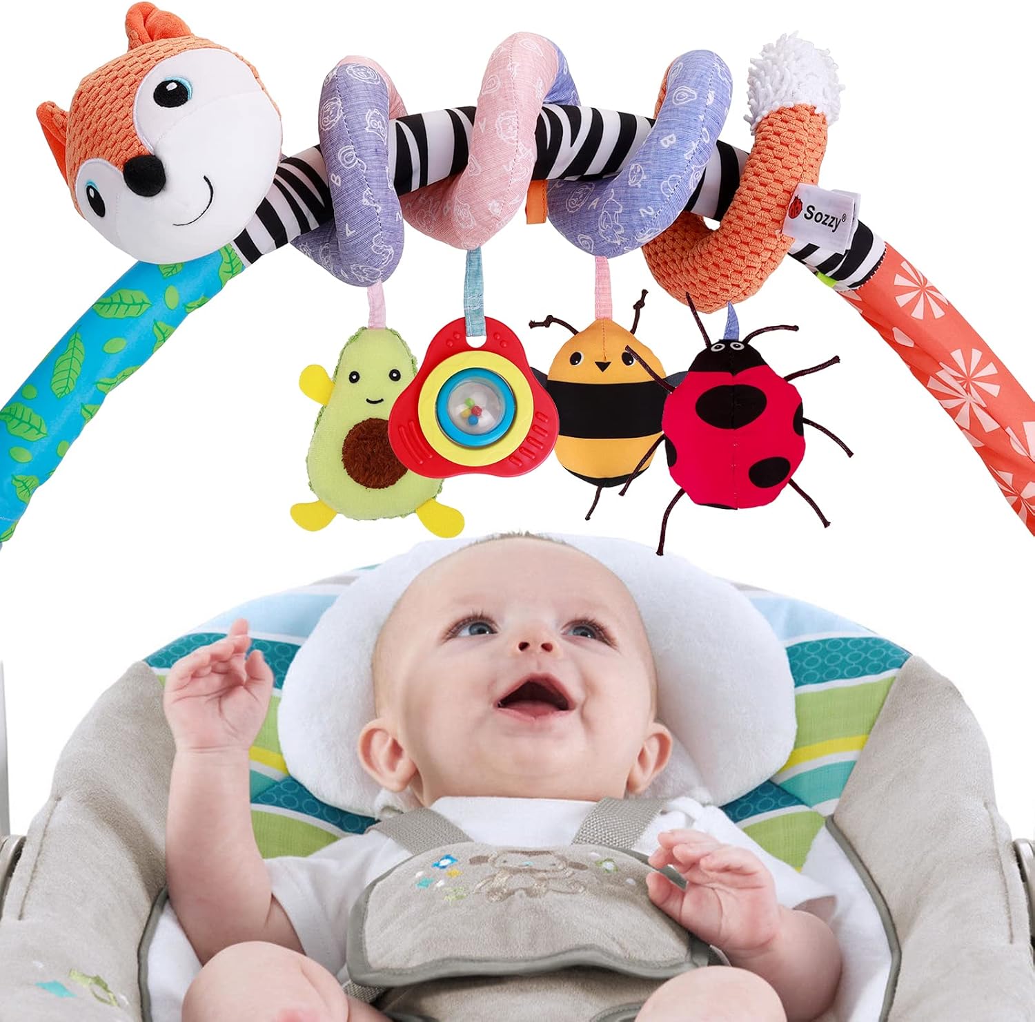 FPVERA Baby Car Seat Stroller Toys - Baby Spiral Toys Babies Car Seat Toy Infant Crib Hanging Toys Rattle Activity Toys for Stroller Newborn Stroller Toys for Kids Boys Girls 0-12 Months : Toys & Games