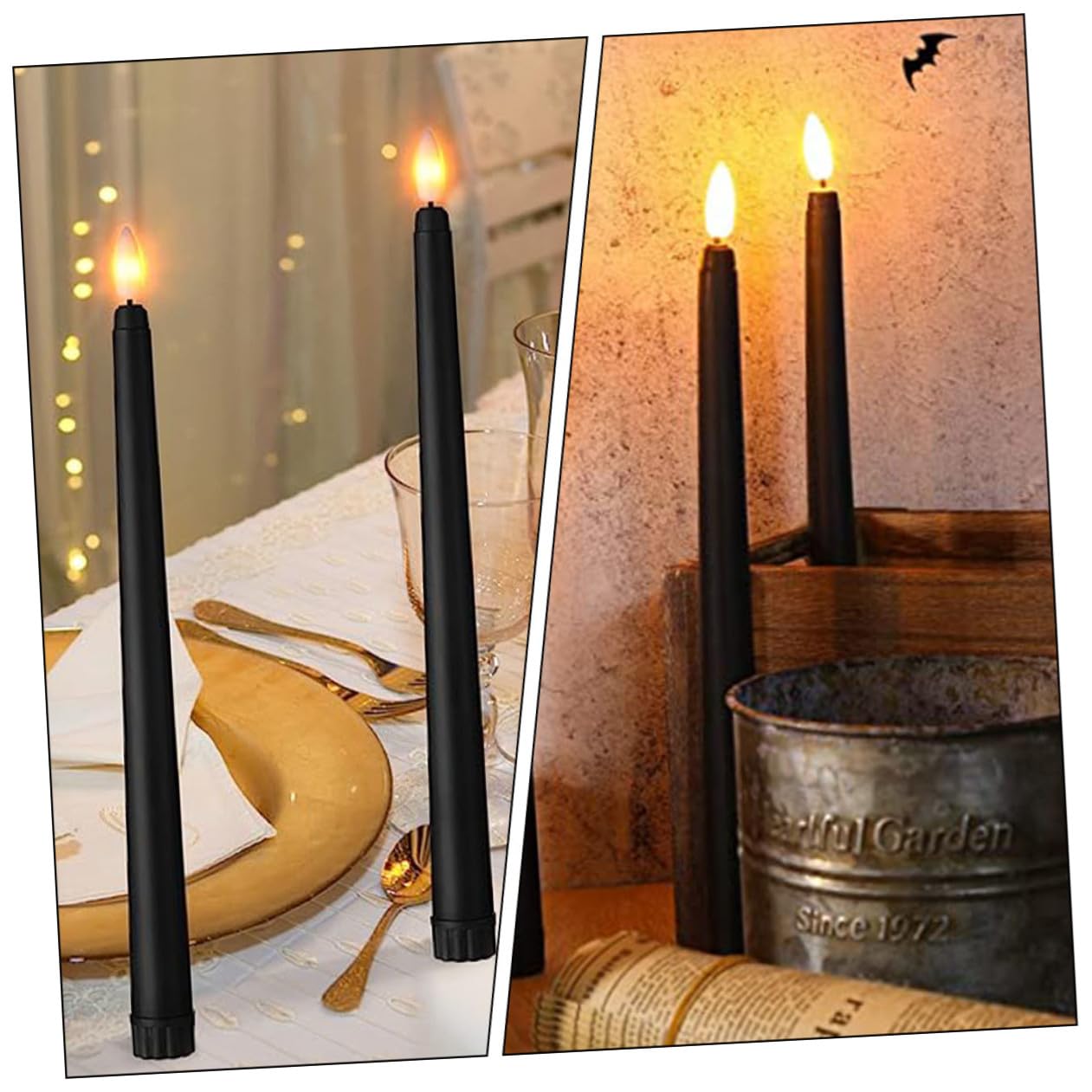12 Piezas Velas LED Cónicas sin Llama de Plástico para Ambientación Navideña y Bodas