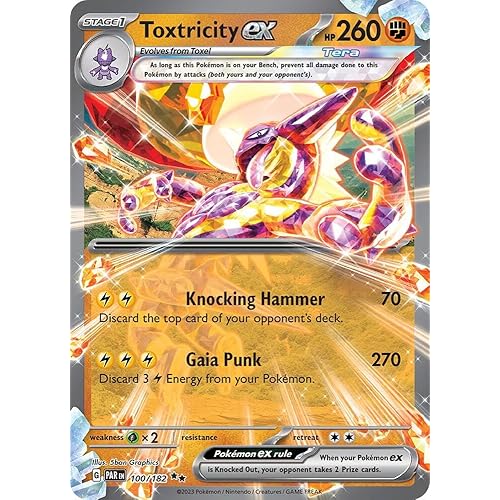 Toxtricity ex Ultra Rare Paradox Rift 100/182, NM Pokemon Card
