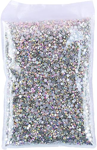 5040 diamantes de imitación de color AB para uñas, piedras de gemas de cristal de parte trasera plana para decoración de arte nair -SS100.106-0.114in